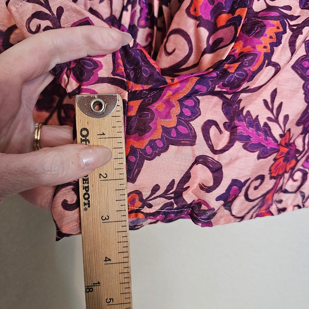 NWOT Ciebon Floral Paisley Lace Up‎ Shorts Pink Purple Summer Medium - Picture 7 of 11